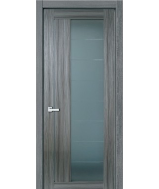 Дверь с ПВХ покрытием 47К (Филадельфия Дуб Графит, Стекло матовое)