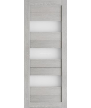 Дверь из экошпона Техно 3 Шале серый (белое стекло) Дверь из экошпона Техно 3 Шале серый (белое стекло)